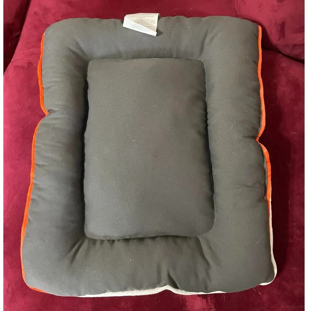 Cat Bed: Classic Pillow Striped Pet Bed, 22 x 18”